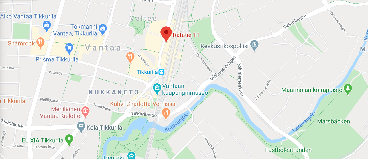A map of Tikkurila, Vantaa.