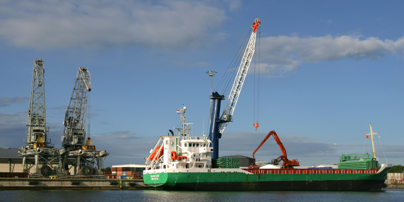 Cargo ship in the port of Vaskiluoto
