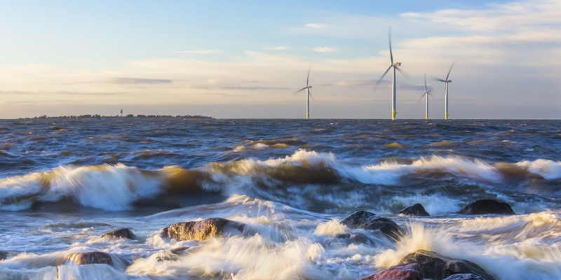 Wind turbines at sea