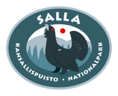 Sallan kansallispuiston piirretyssä tunnuksessa on urosmetso.