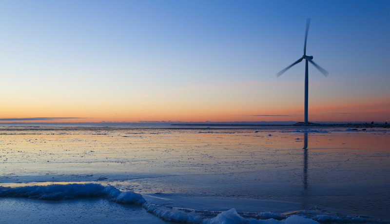 Wind farm on the sea