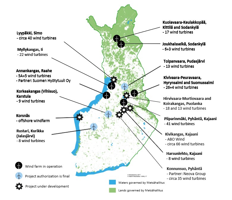 Metsähallitus’ wind power projects