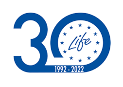 Euroopan unionin Life-hankkeen 30-vuotis juhlatunnus 1992-2022.