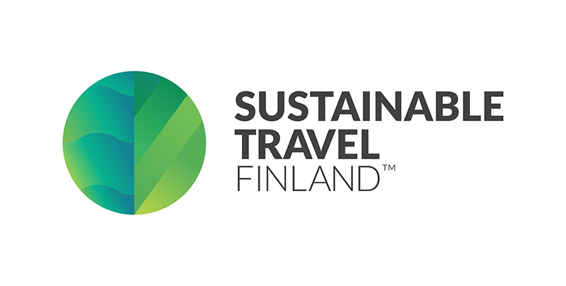 Sustainable travel Finland -tunnus.