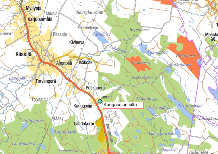 Karttakuva Sievin siltaty&ouml;maasta