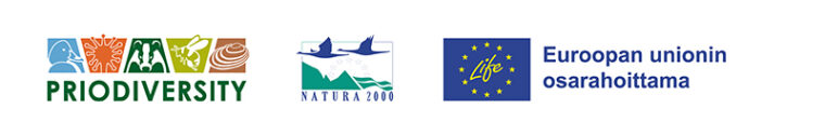 Priodiversity, Natura 2000- ja Life Euroopan union osarahoittama -tunnukset.