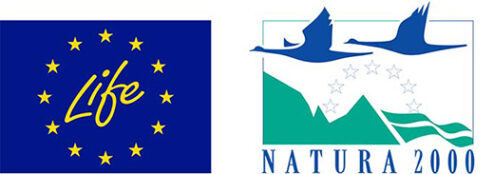 Life- ja Natura 2000 -tunnukset.