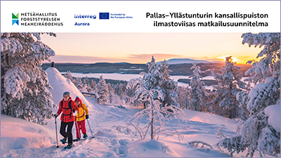 Julkaisun kansi, jossa on julkaisun nimi ja valokuva kahdesta lumikenkäilijästä tunturimaisemassa.