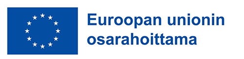 Euroopan unionin tähtilippu ja sen vieressä teksti: Euroopan unionin osarahoittama.