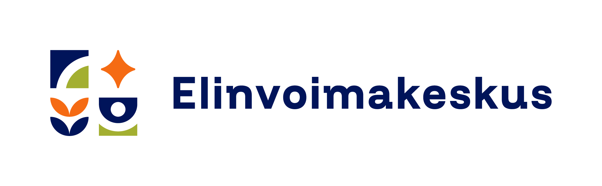 Elinvoimakeskuksen logo. Graafisten kuvioiden vieressä lukee Elinvoimakeskus.