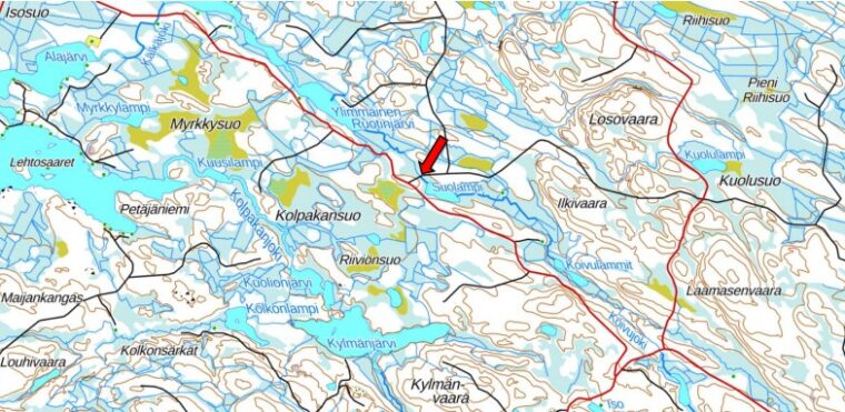 Karttakuva siltatyömaan sijainnista