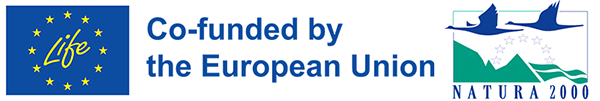 LIFE logo with the text “Co-funded by the European Union” alongside it, and the Natura 2000 logo.